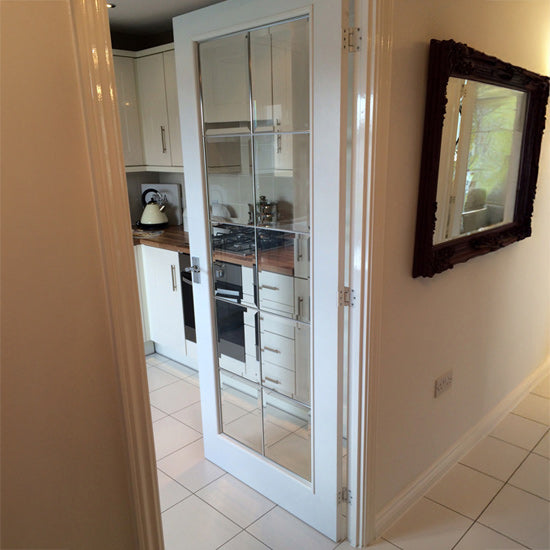 10 Light Chrome Beading Rail Single Glazed Door (Textured Finish)
