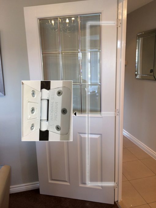 9 Light Chrome Beading Rail Single Half Glazed Door (Wood Grained Texture)