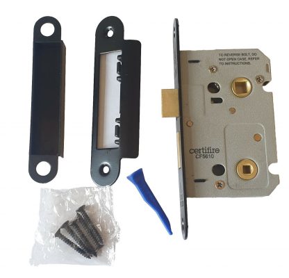 63mm Bathroom Lock & Keep Set (Black matt)