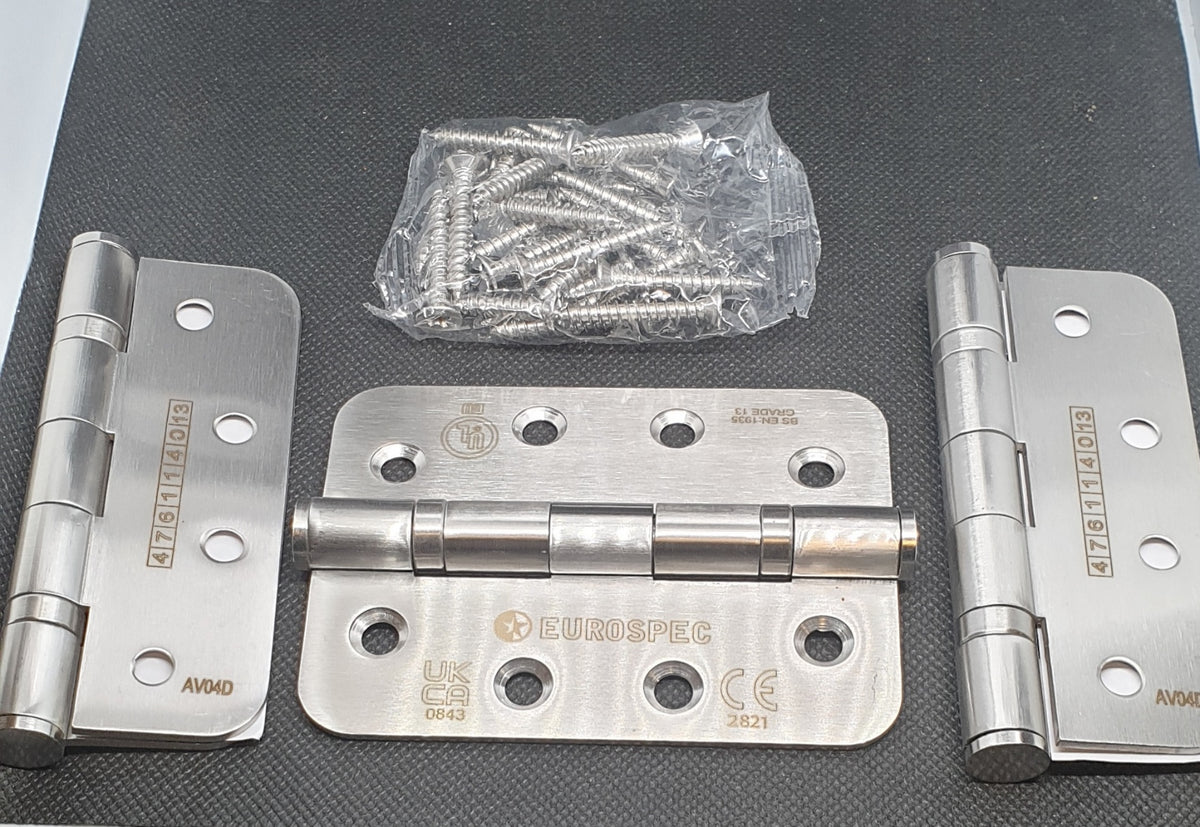 Satin stainless steel ball bearing hinge set of 3