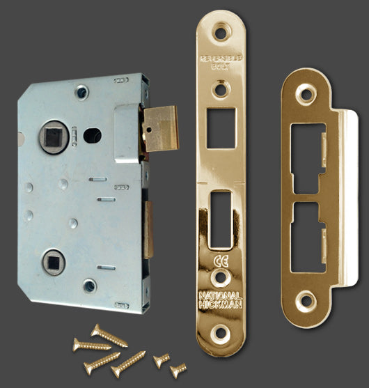 63mm Bathroom Lock & Keep Set (brass)