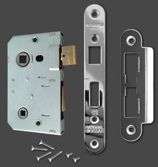 63mm Bathroom Lock & Keep Set (chrome)
