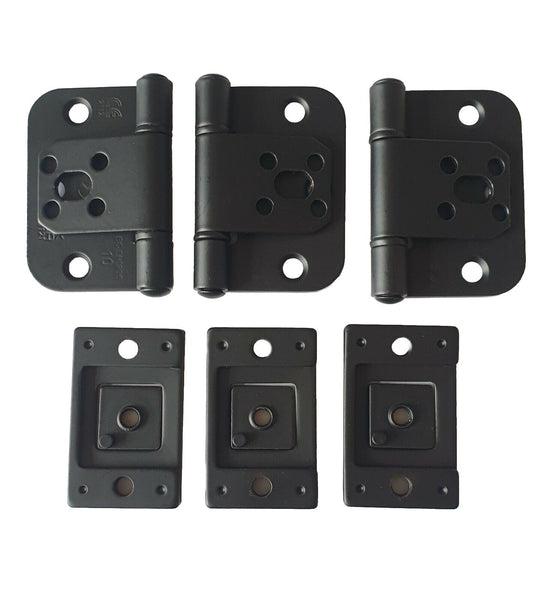 Alternative to National Hickman 44mm Black matt finish hinge set for 1 door