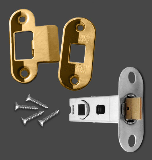 63mm Standard Tubular Latch & Keep Set (brass)